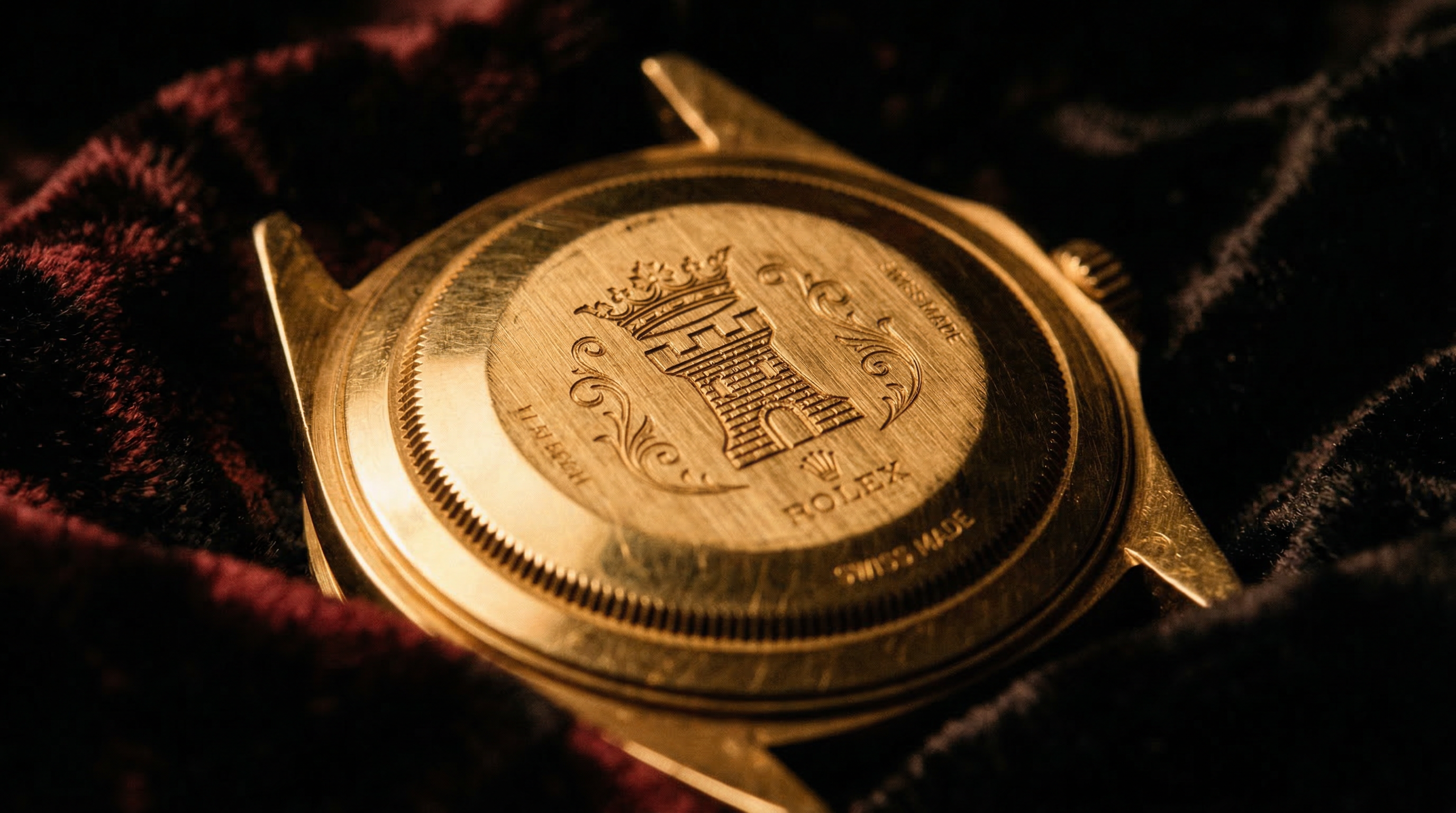 Gold Rolex with Campbell family crest